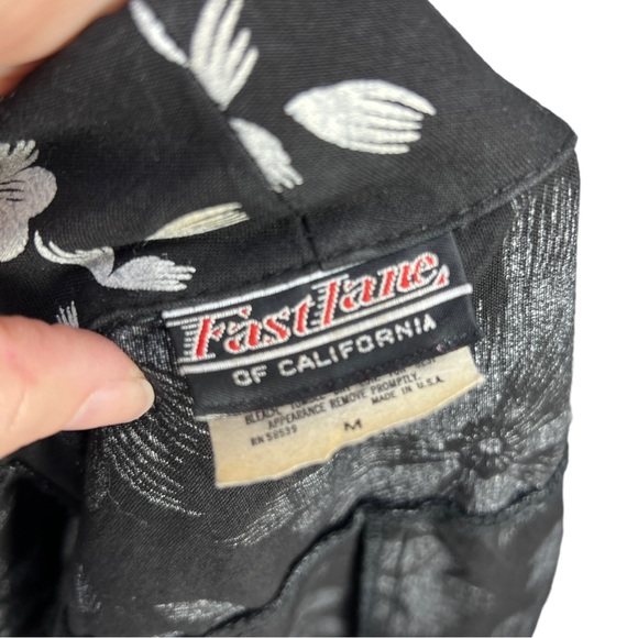 Vintage 80's/90's Black & White Floral FAST LANE California Open Jacket Sz M - Picture 12 of 12